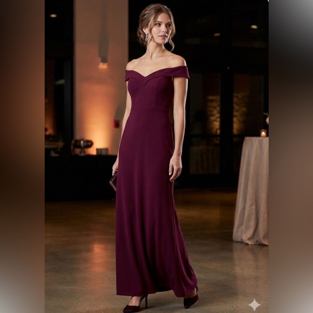 Morgan & Co merlot cocktail maxi dress‎ size 11-12